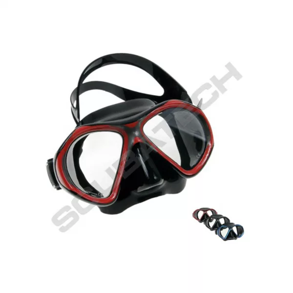 Nemo Diving Mask Viper Black Silicone Red Frame