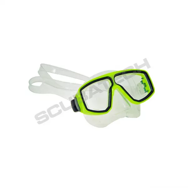 Tecline Mask Corsica, clear silicone, yellow frame 37009-2