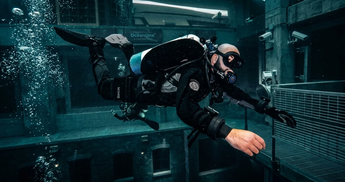 A diver Discover Tec Diving in Dubai and wanna Try Technical Kit underwater