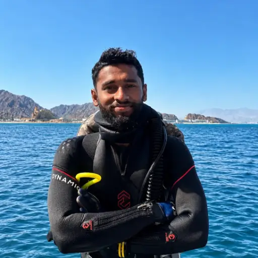 Muhammed Fasil - PADI Dive Master at Nemo Diving Center, Fujairah.